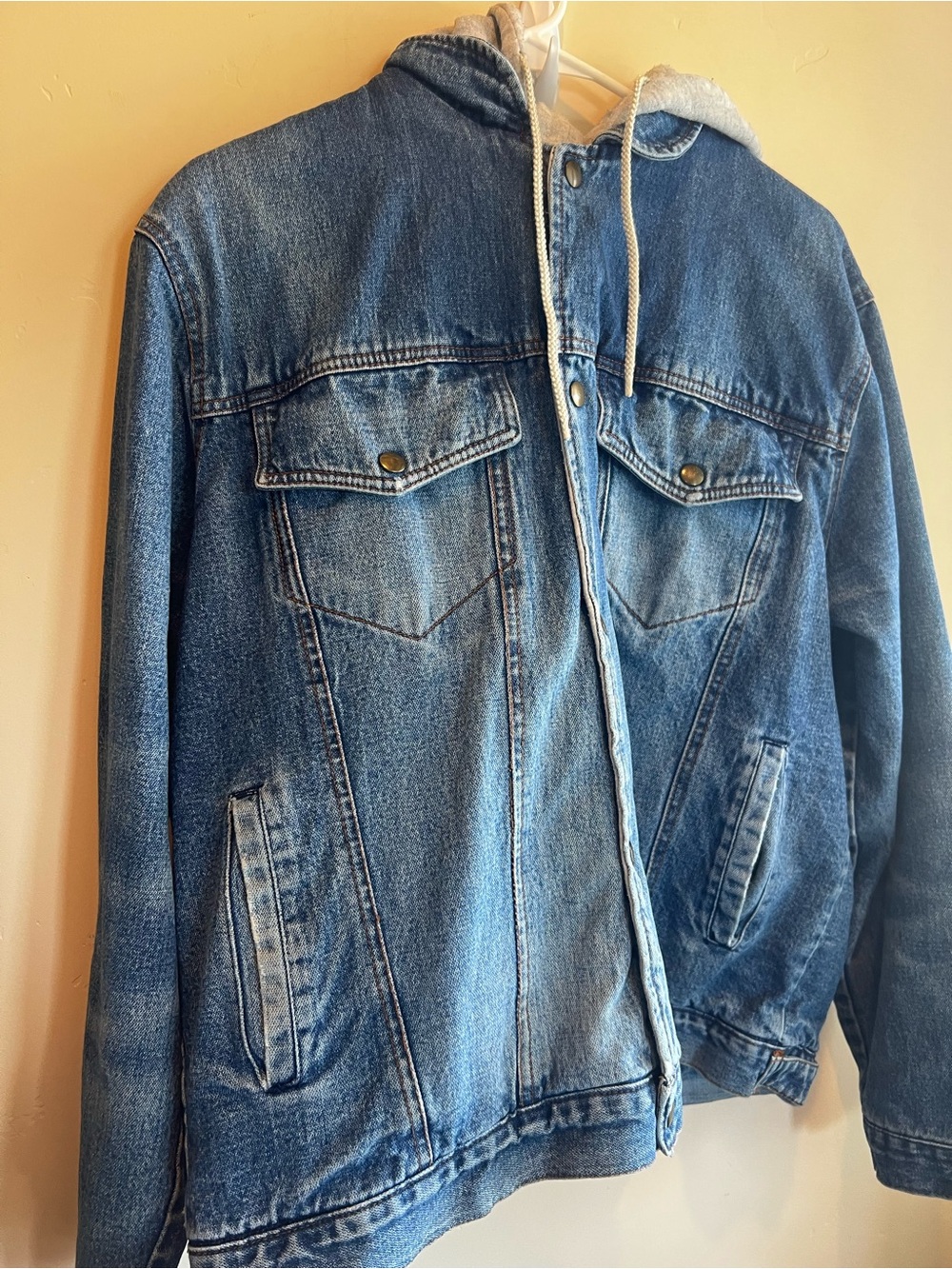 Men's Blue Denim Hooded Jacket